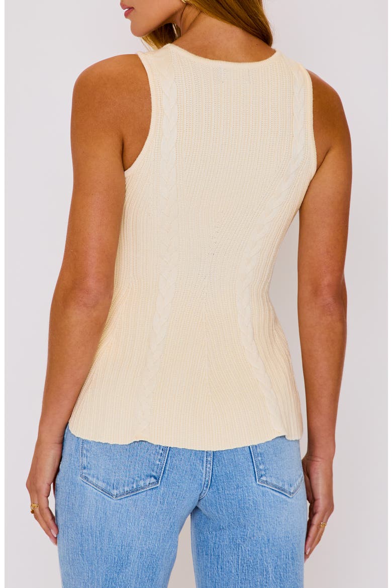 Maggie Peplum Sleeveless Sweater, Alternate, color, CREAM