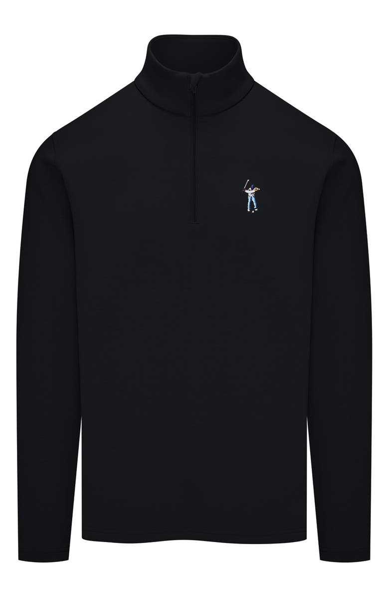 Eastside Golf Signature Logo Embroidered Quarter Zip Pullover, Main, color, Black