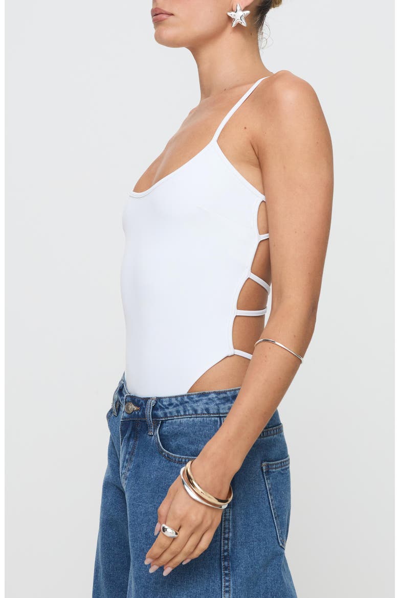 All Tied Up Bodysuit, Alternate, color, WHITE