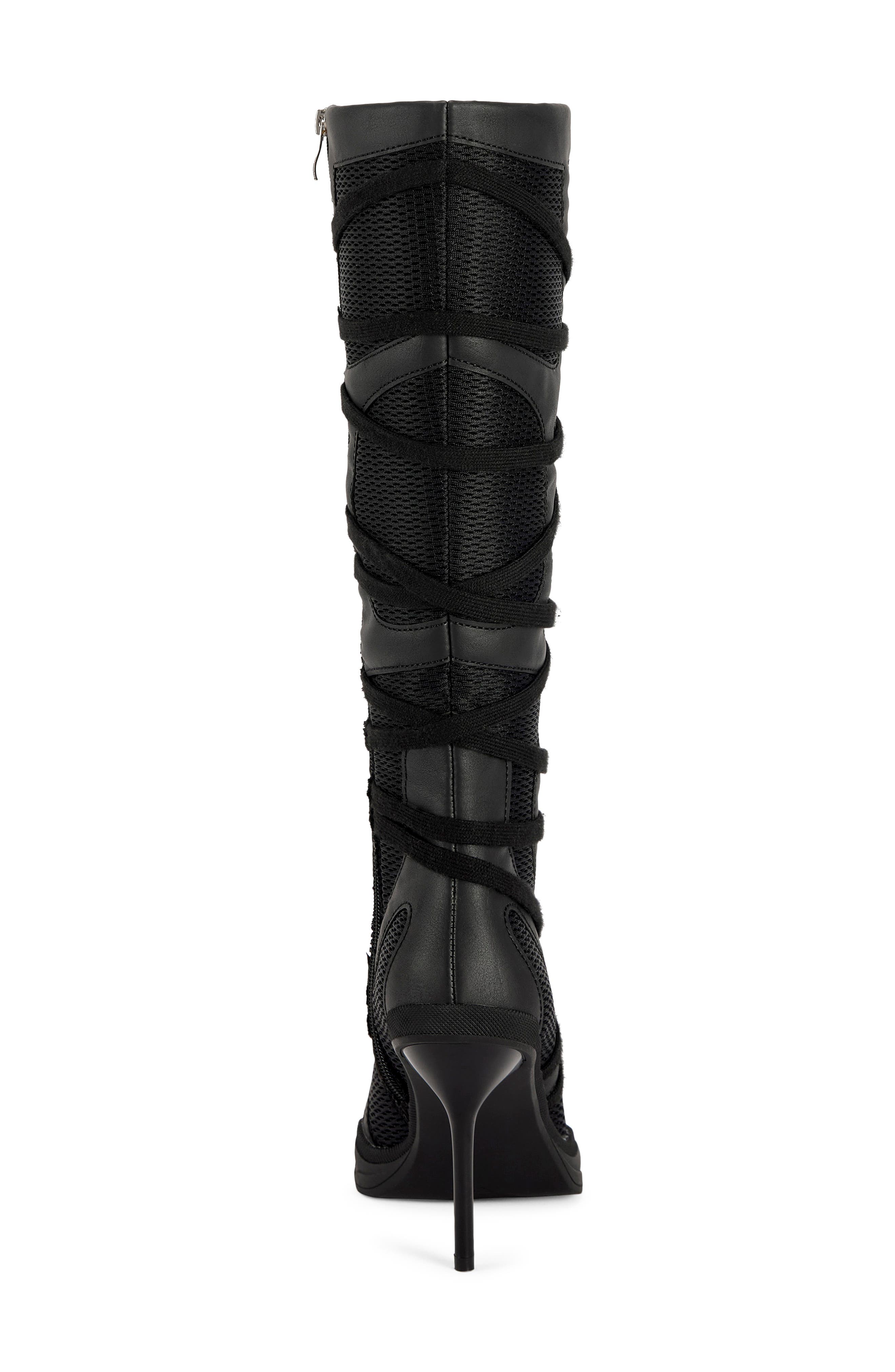 Zayd Lace-Up Tall Boot, Alternate, color, BLACK