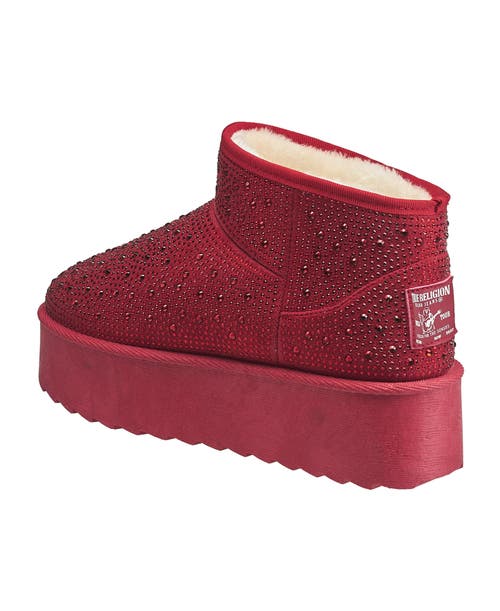 True Religion Women's Terry Rhinestone Boot In Red
