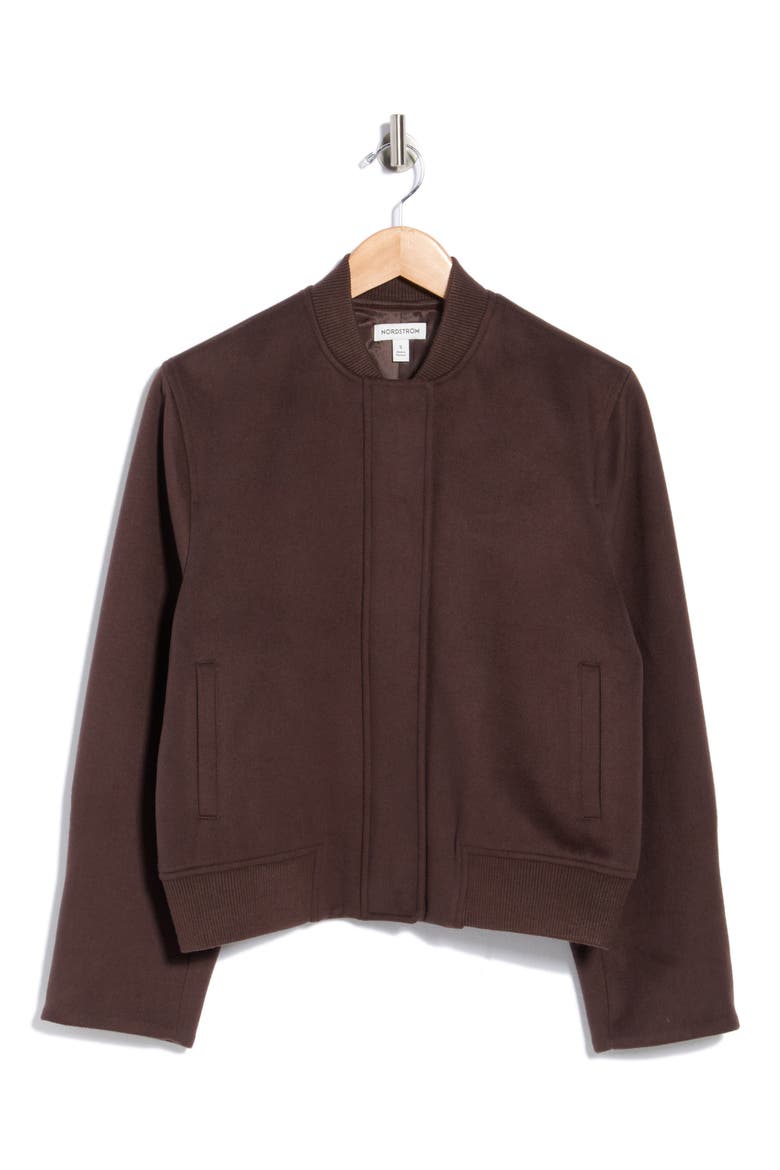 Brushed Bomber Jacket, Alternate, color, BROWN COFFEE