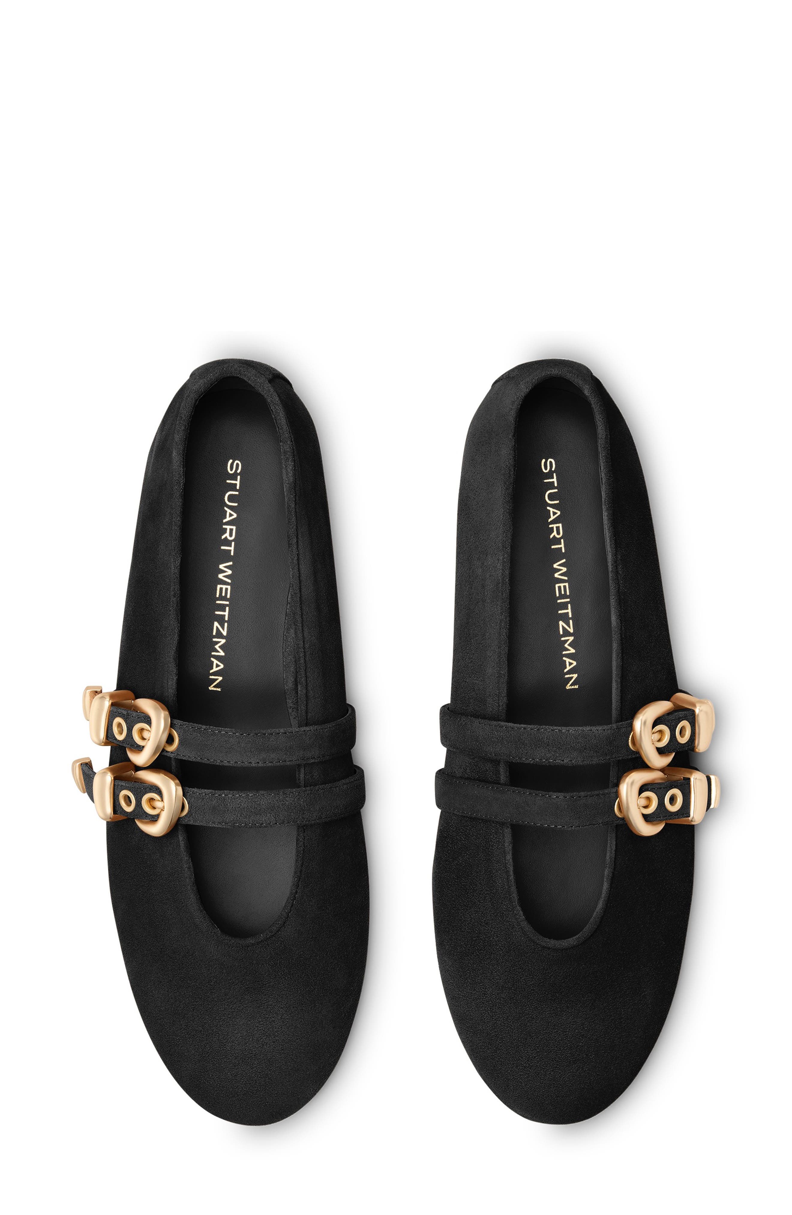 Stuart Weitzman Maven Mary Jane Flat, Alternate, color, Black