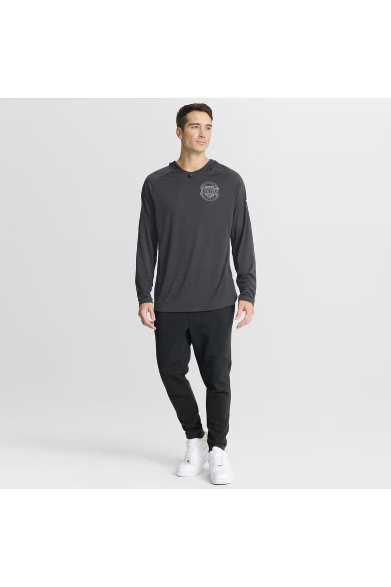 Men's Fanatics Charcoal Los Angeles Kings Authentic Pro Rink Raglan Hoodie, Alternate, color, Charcoal