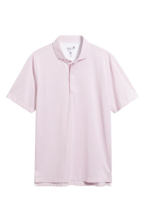 Johnnie-o Emillio Geo Print Prep-formance Golf Polo In Lobster
