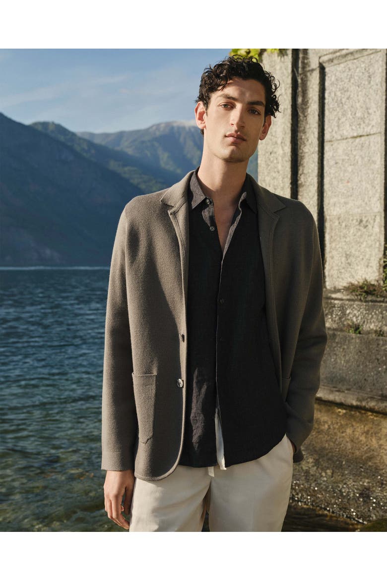 Rainer Tailored Merino Wool Blazer, Alternate, color, DARK BRONZE