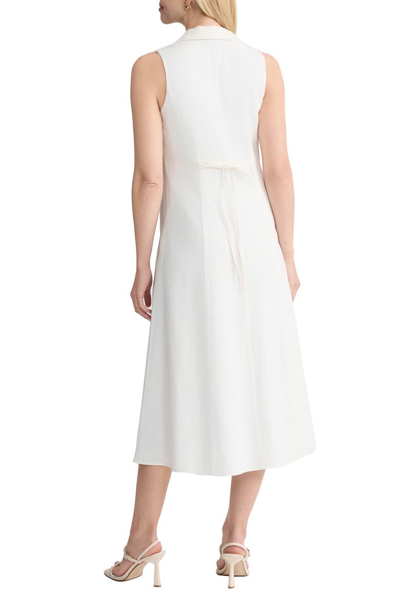 Sleeveless Linen Blend Midi Dress, Alternate, color, NATURAL WHITE
