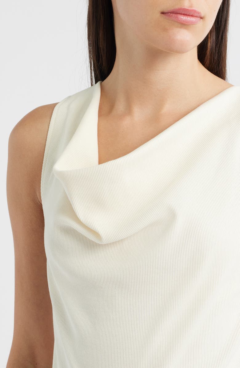 Reiss Lyra Cowl Neck Stretch Cotton Tank, Alternate, color, Ivory