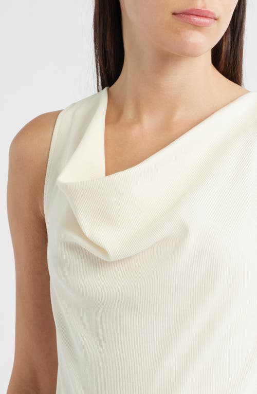 Reiss Lyra Cowl Neck Stretch Cotton Tank In White