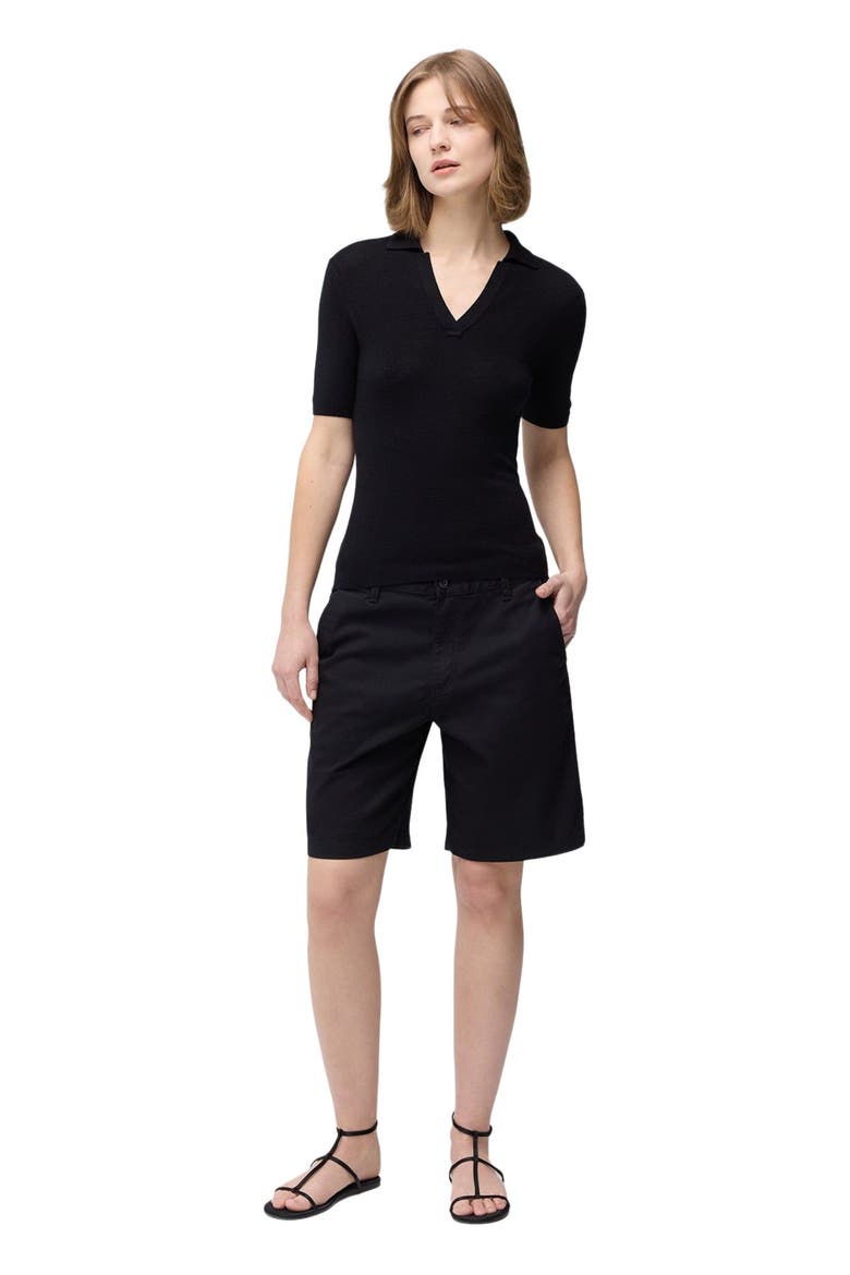 Cashmere Silk Women's Polo Shirt, Alternate, color, black