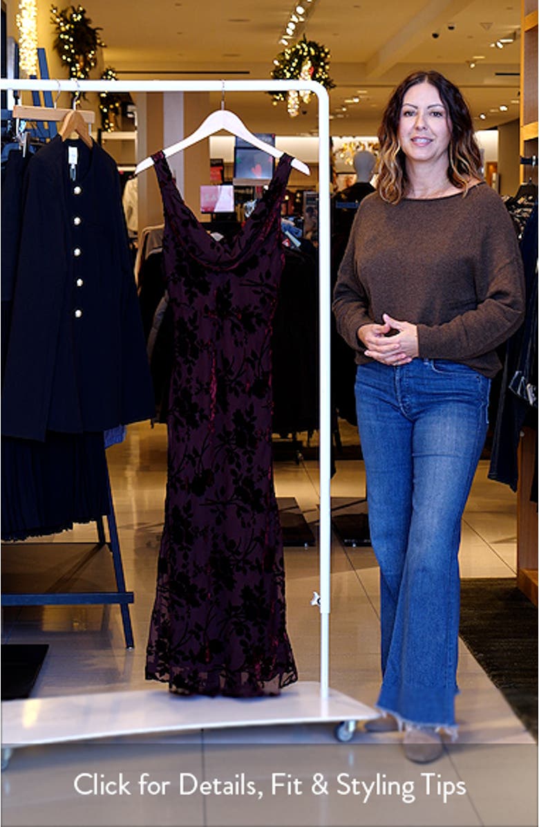 Floris Floral Burnout Velvet Maxi Dress, sales video thumbnail