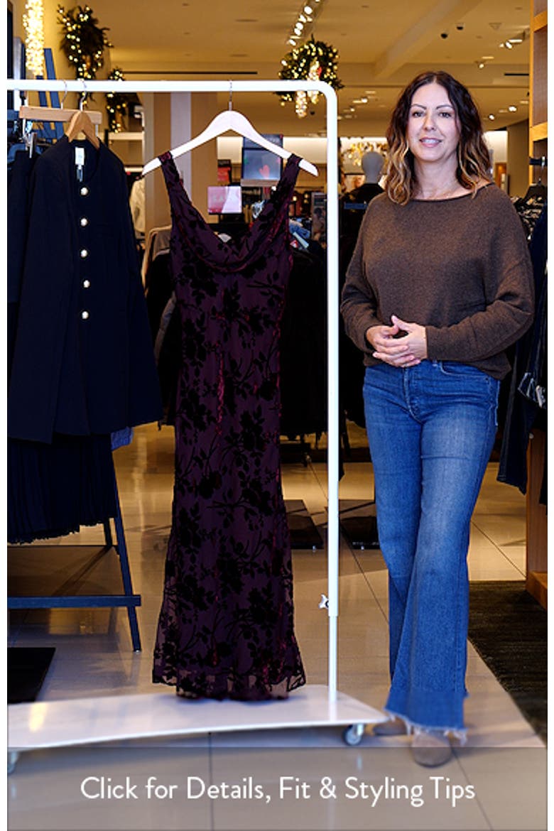 Floris Floral Burnout Velvet Maxi Dress video