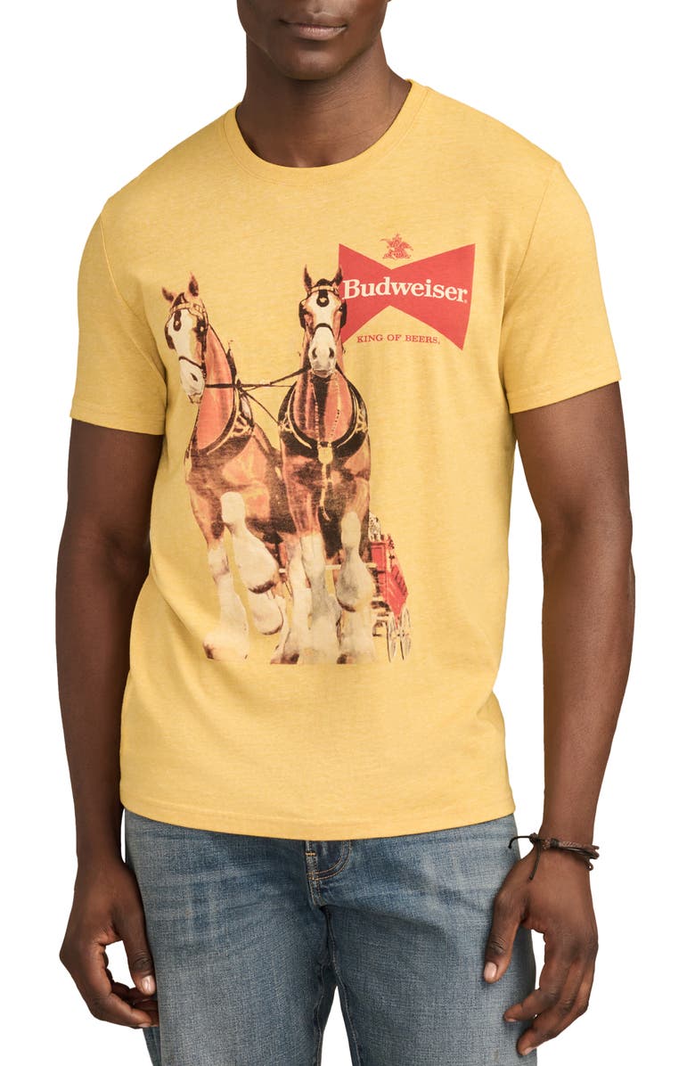 Lucky Brand Budweiser Clydesdale Horse Cotton Graphic T-Shirt, Main, color, Golden Glow