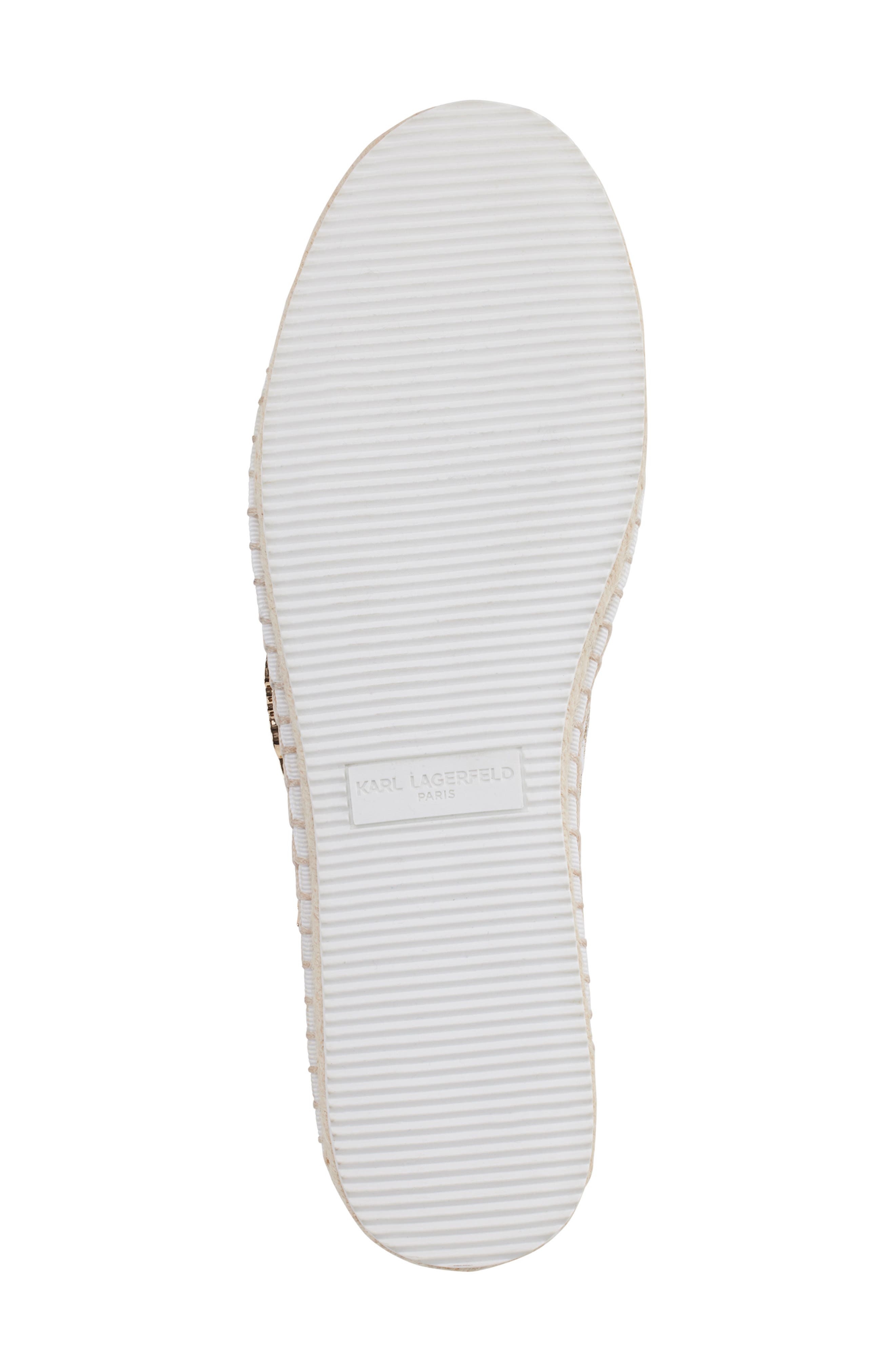 KARL LAGERFELD PARIS Michaela Espadrille Flat, Alternate, color, Brt White
