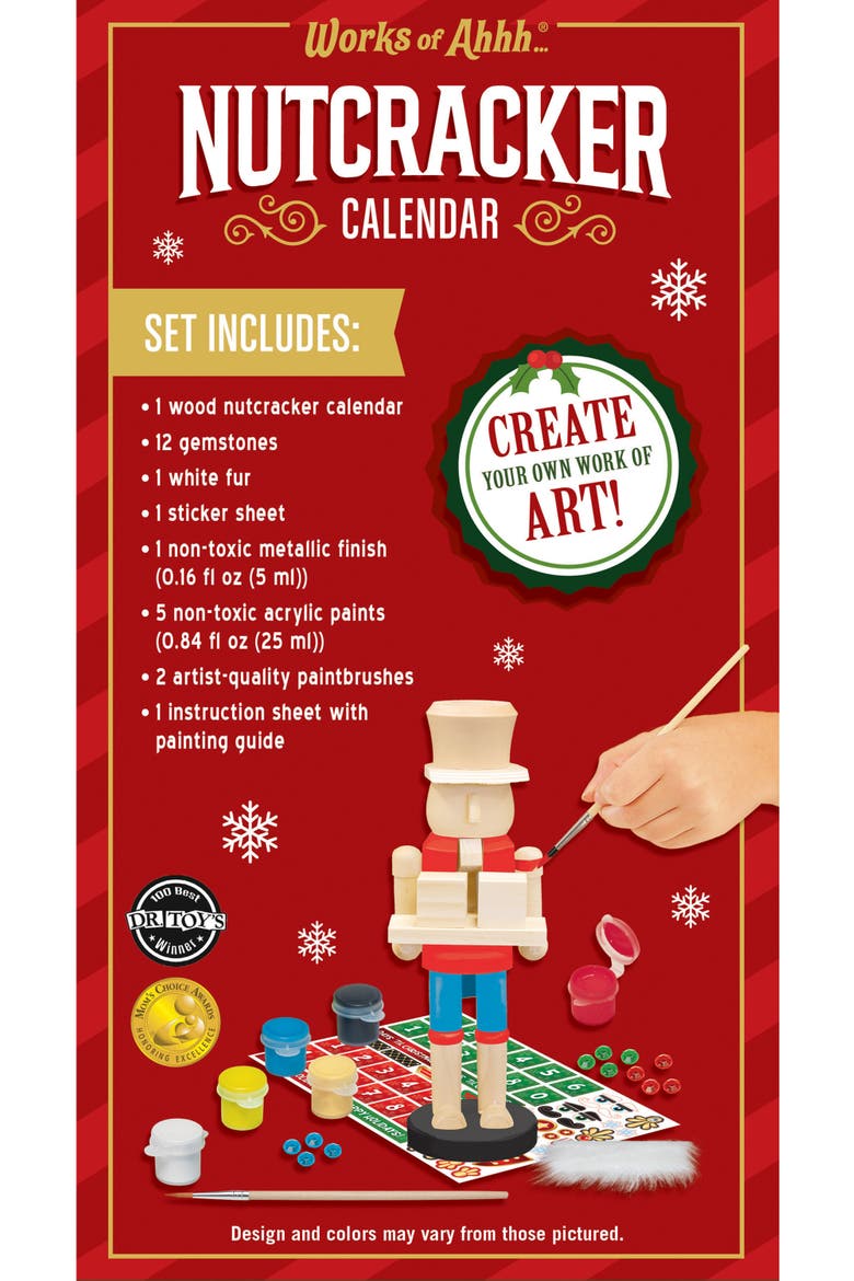 Nutcracker Calendar Wood Paint Set, Alternate, color, Multicolor