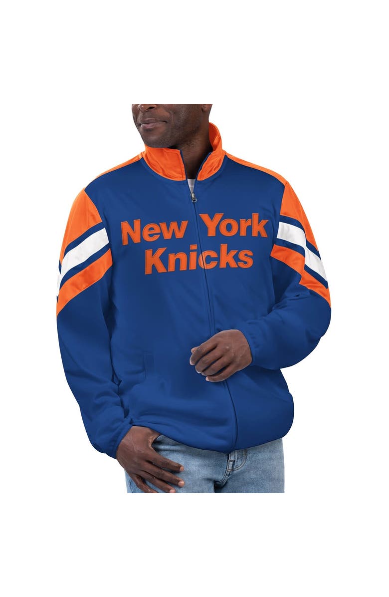 G-III SPORTS BY CARL BANKS Men's G-III Sports by Carl Banks Royal New York Knicks Game Ball Full-Zip Track Jacket, Main, color,