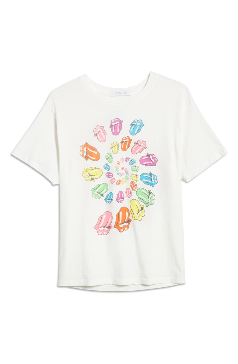 Daydreamer Rolling Stones Spiral Boyfriend Graphic Tee, Alternate, color, 