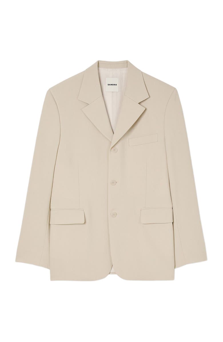 SANDRO Oversized wool suit jacket, Alternate, color, 