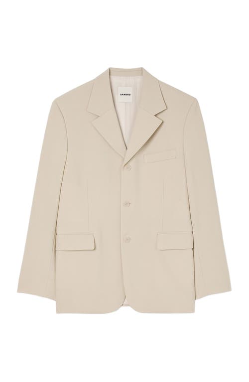Sandro Oversized Wool Suit Jacket In Oats