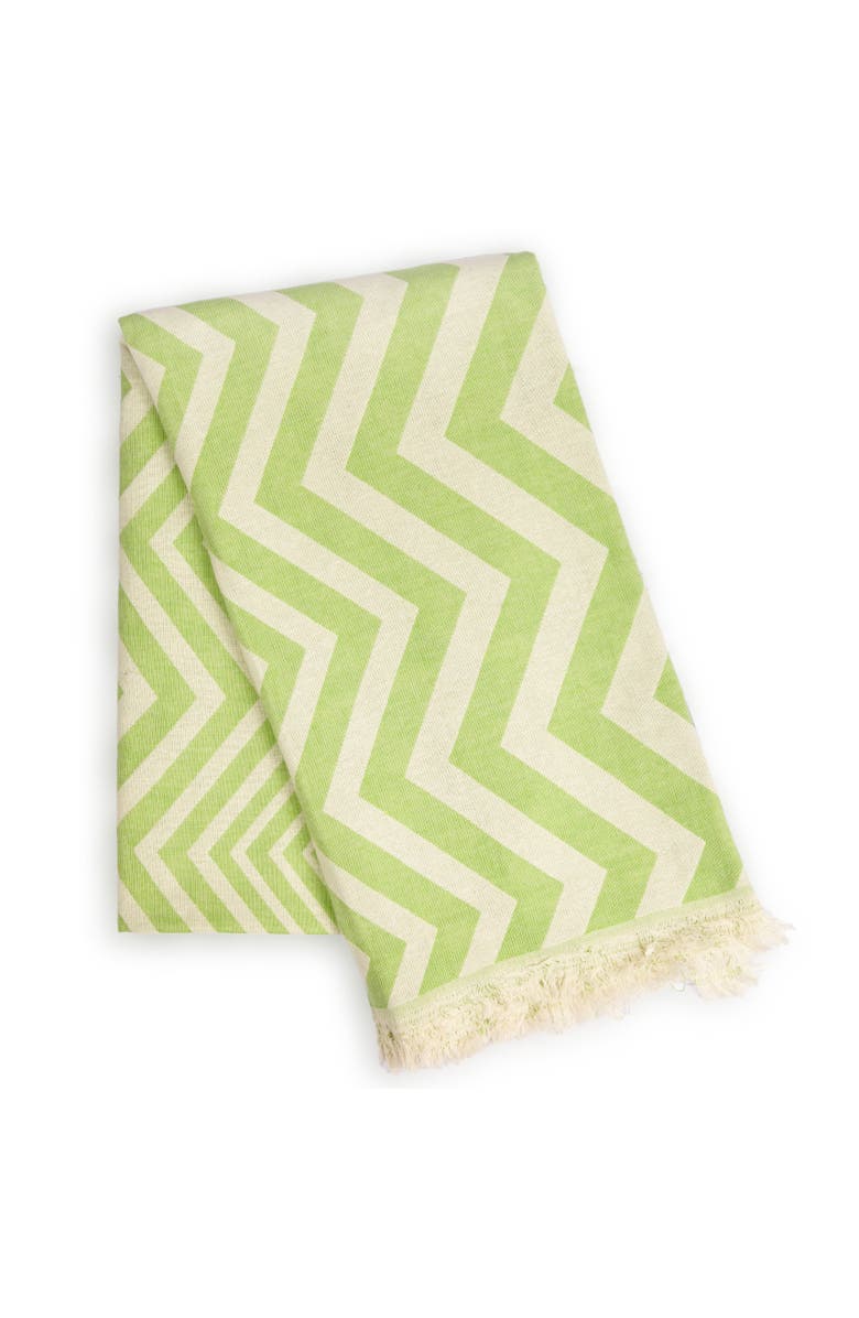 Eco Hilana Mersin Chevron Towel / Blanket, Main, color, Green