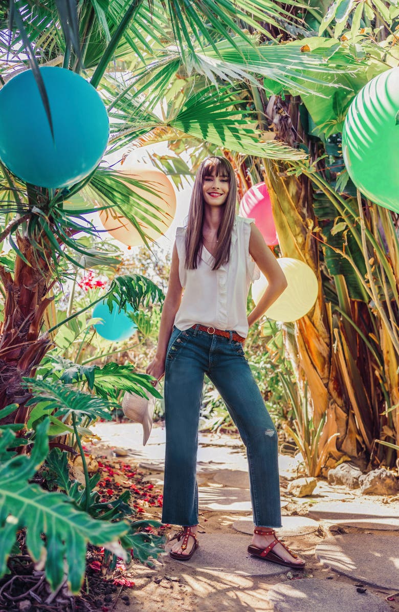 KUT from the Kloth Kennedy Ruffle Linen Blend Blouse, Alternate, color, 