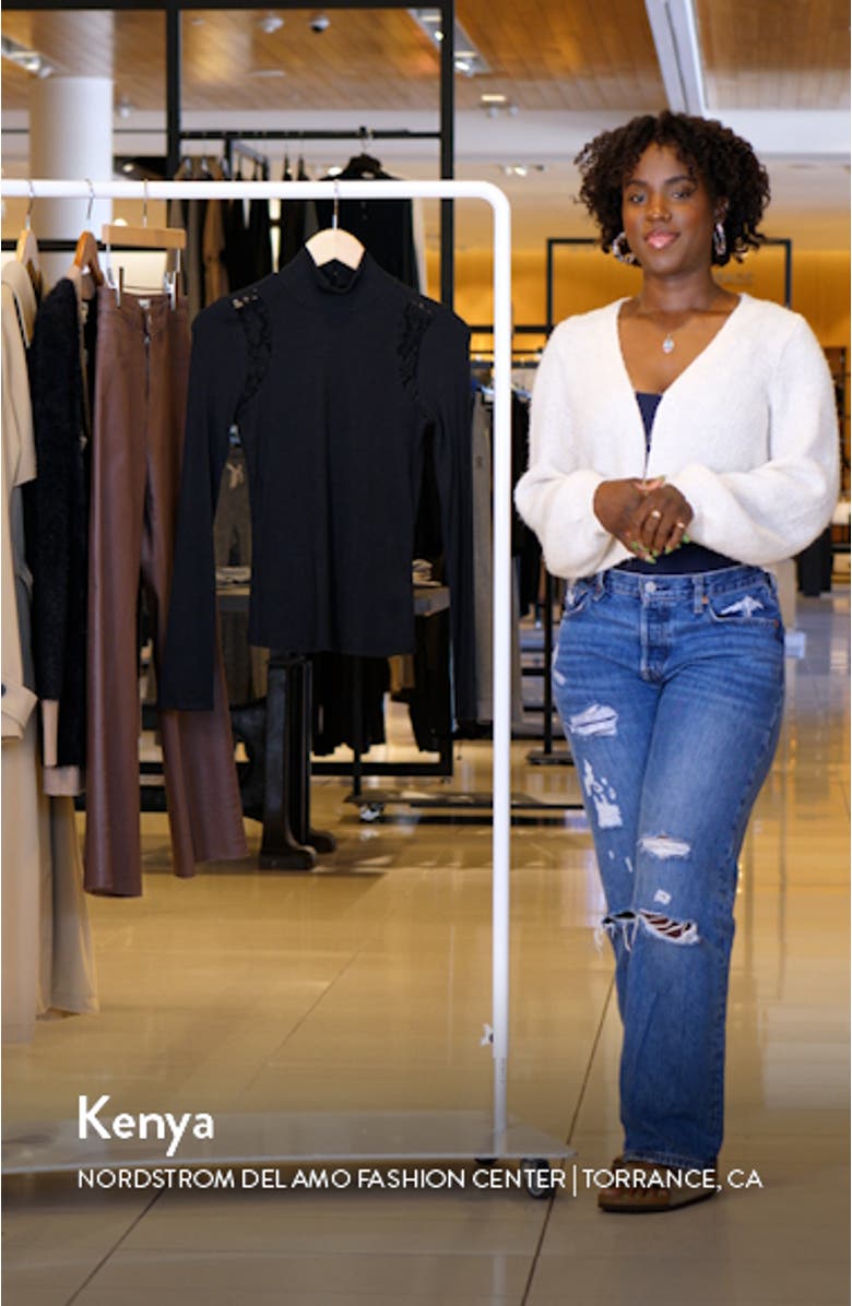 Astora Lace Detail Rib Mock Neck Top, sales video thumbnail