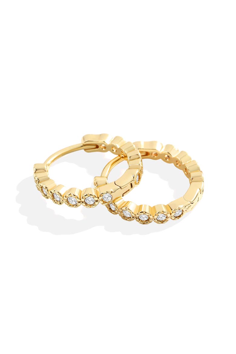 Shimmer Huggie Hoop Earrings, Alternate, color, 18k Gold Plated
