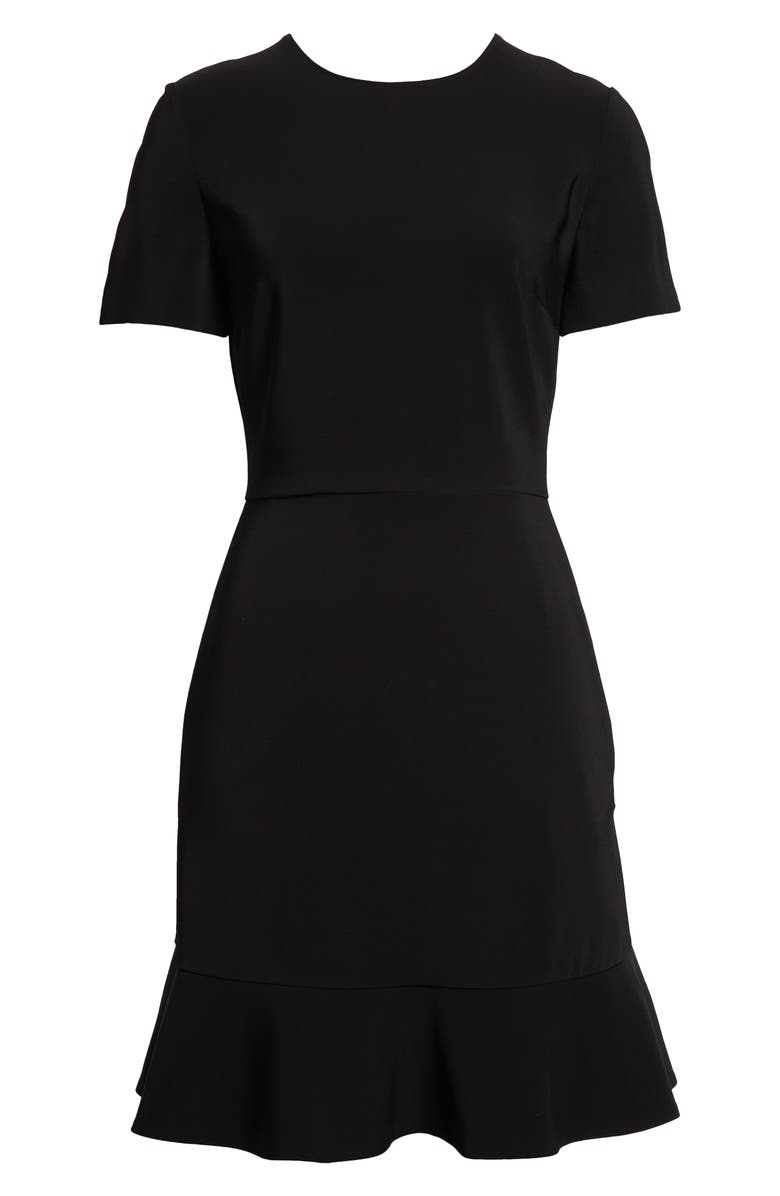 Stella McCartney Iconic Stretch Cady Fit & Flare Dress, Alternate, color, Black