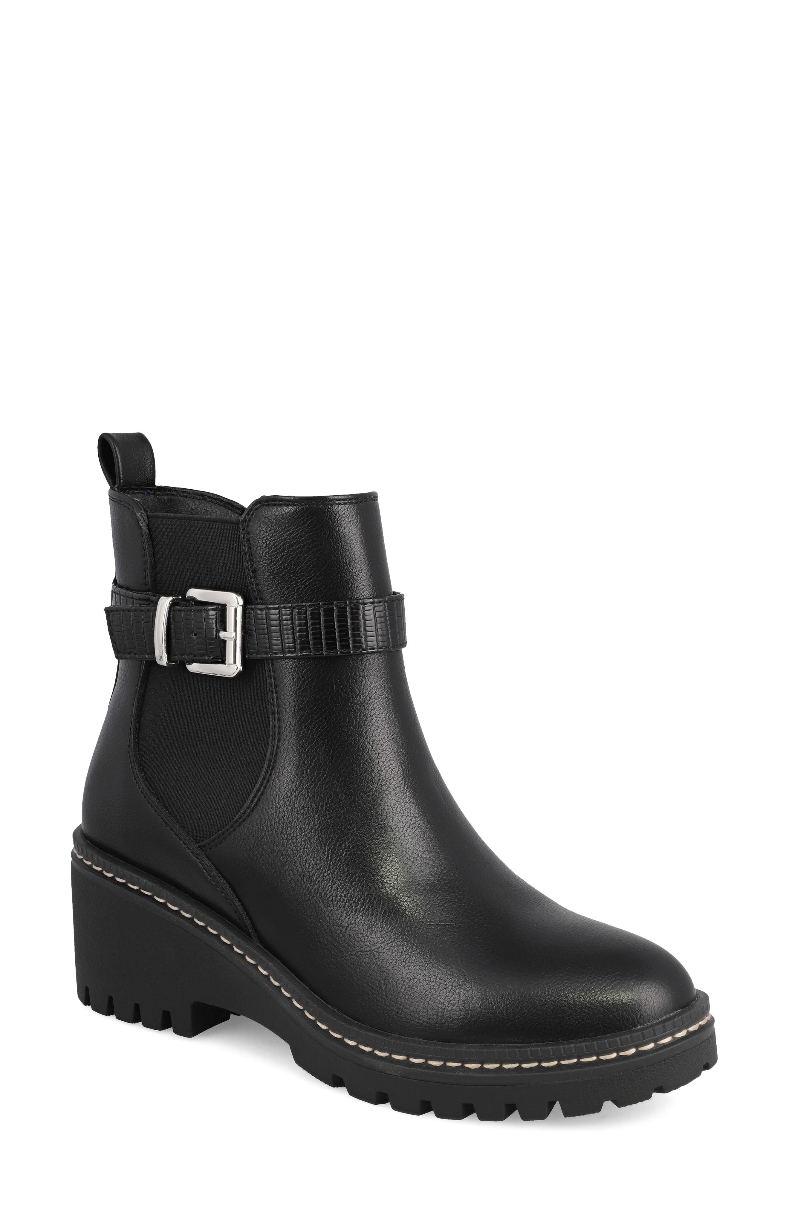 MIA Elis Block Heel Boot, Main, color, Black