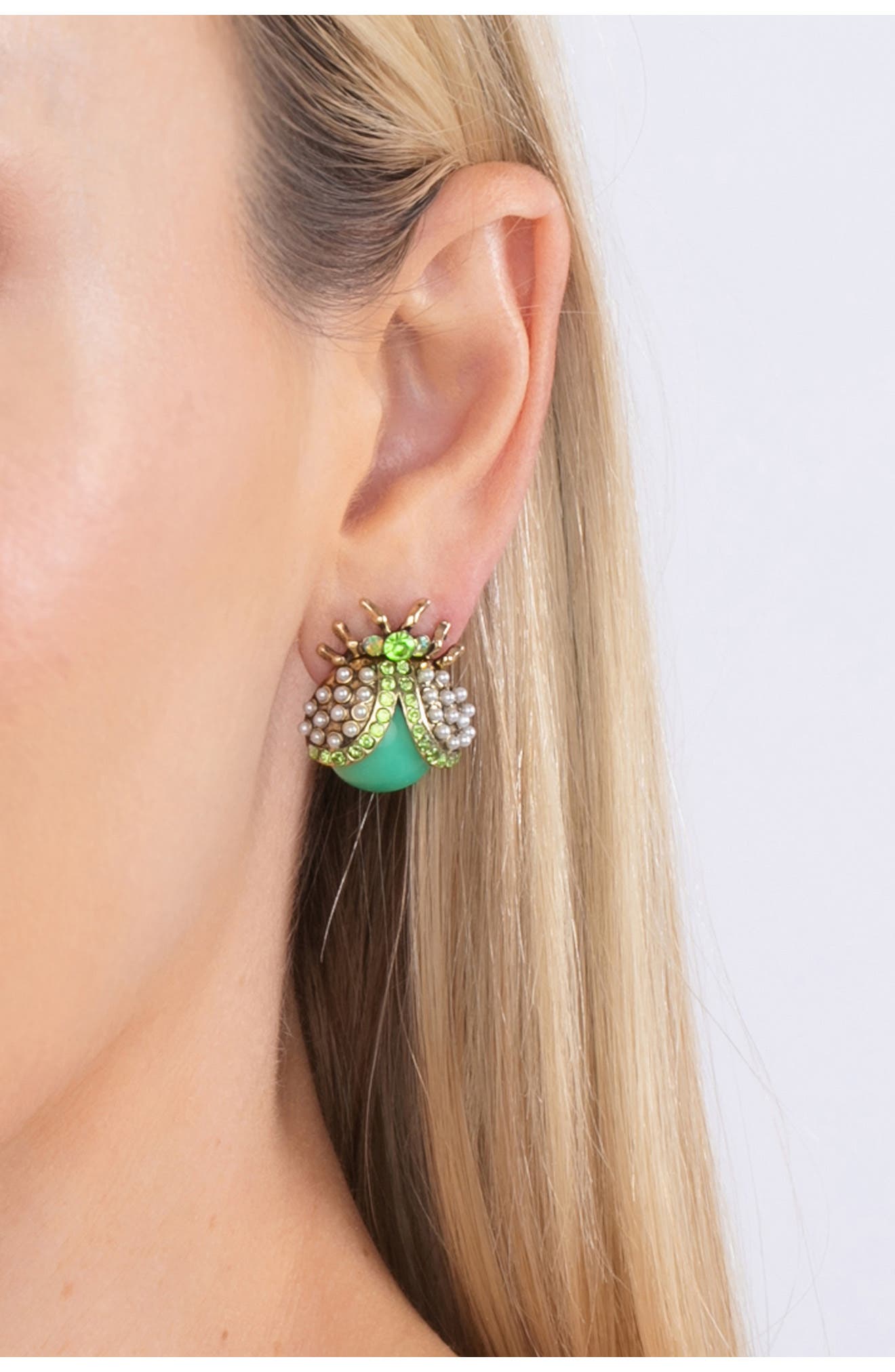 EYE CANDY LOS ANGELES Beetle Stud Earrings