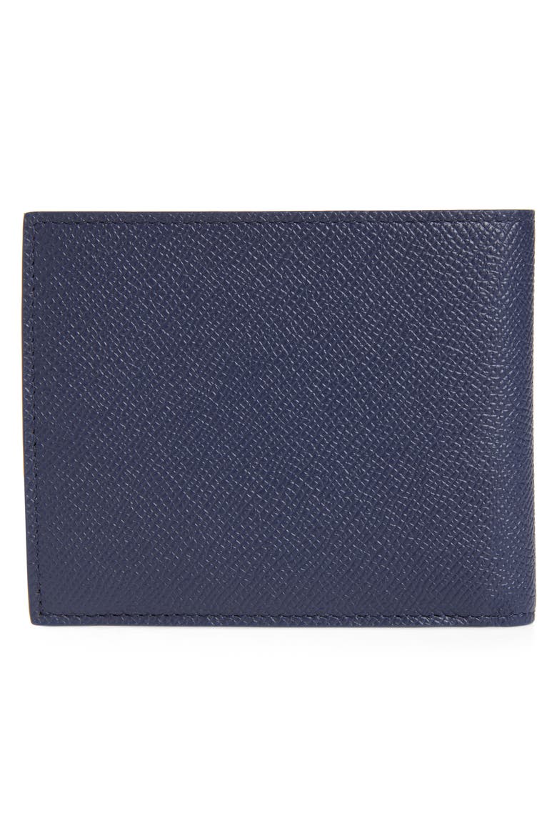 Micro Gancio Hammered Leather Bifold Wallet, Alternate, color, NEW NAVY NERO