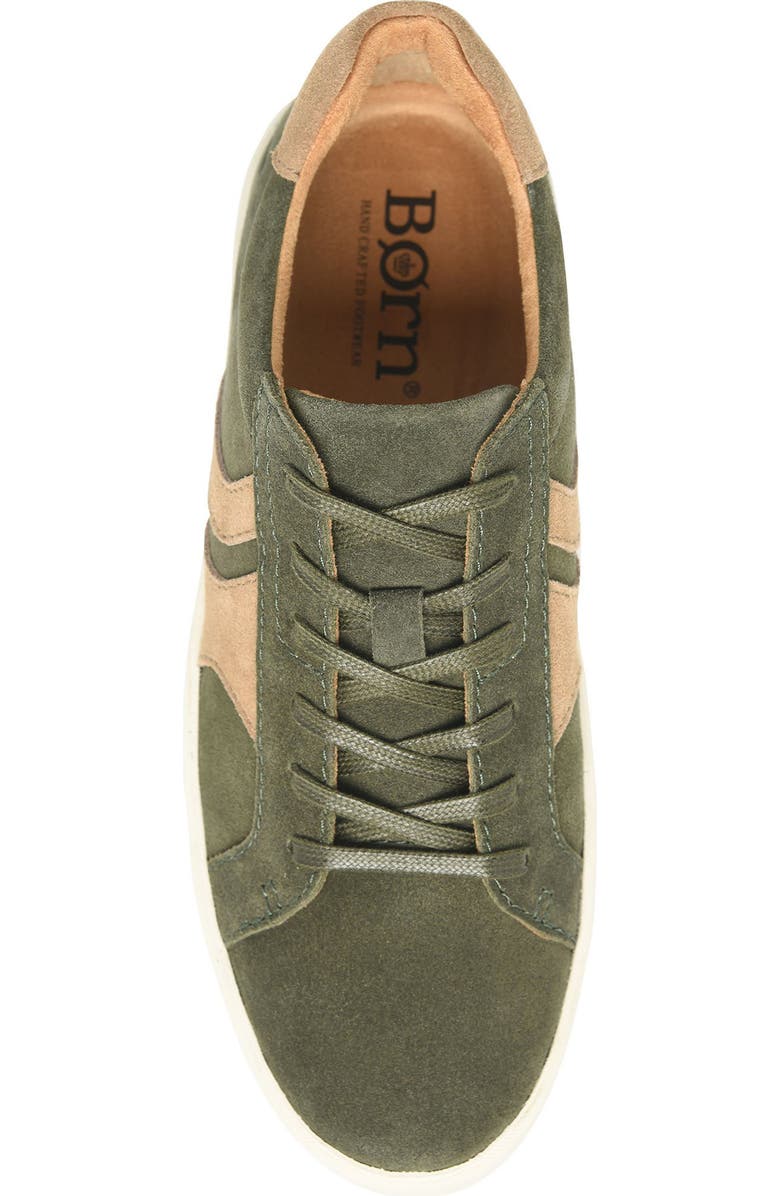 Børn Beck Tie Low Top Sneaker, Alternate, color, Dark Green Suede