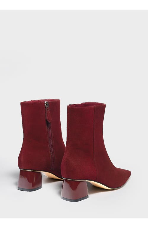 Marion Parke Evelyn Bootie Suede In Burgundy