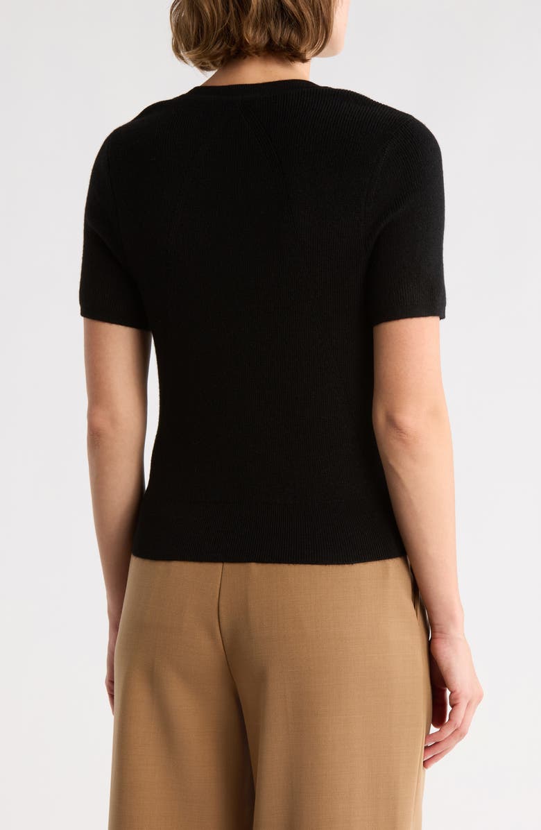 rag & bone Michal Short Sleeve Crop Cardigan, Alternate, color, Black