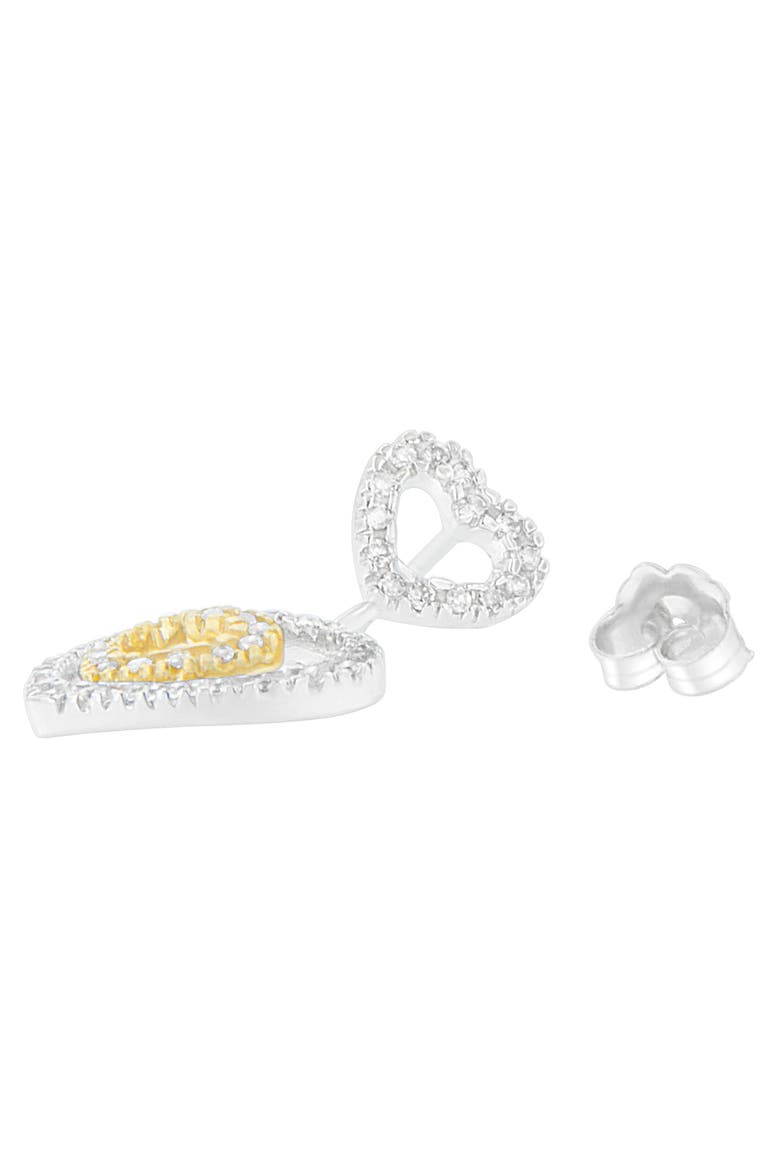 14K Two Toned 1/2 Ct Round Diamond Earrings, Alternate, color, Yellow