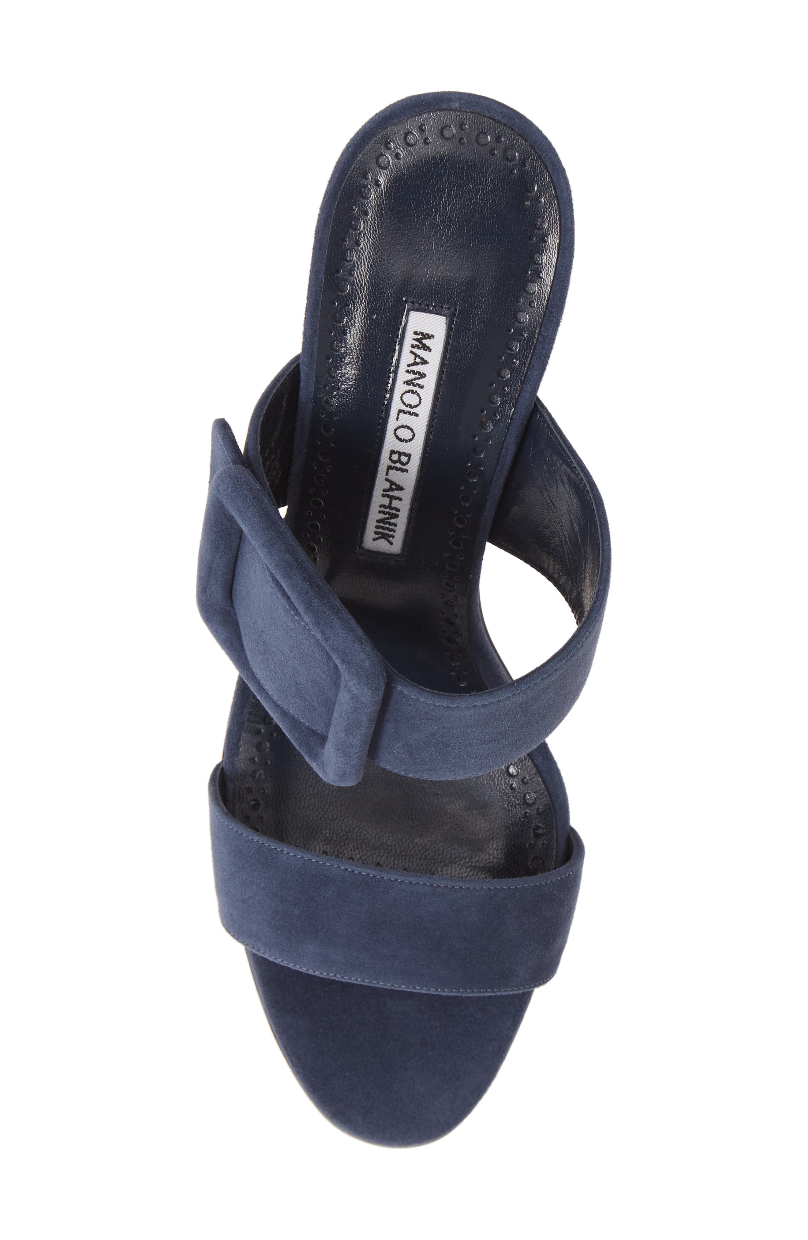 Gable Buckle Slide Sandal, Alternate, color, DENIM NAVY SUEDE
