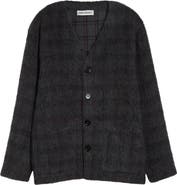 OUR LEGACY Fuzzy Check Wool & Alpaca Blend Cardigan
