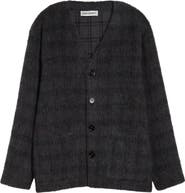 OUR LEGACY Fuzzy Check Wool & Alpaca Blend Cardigan