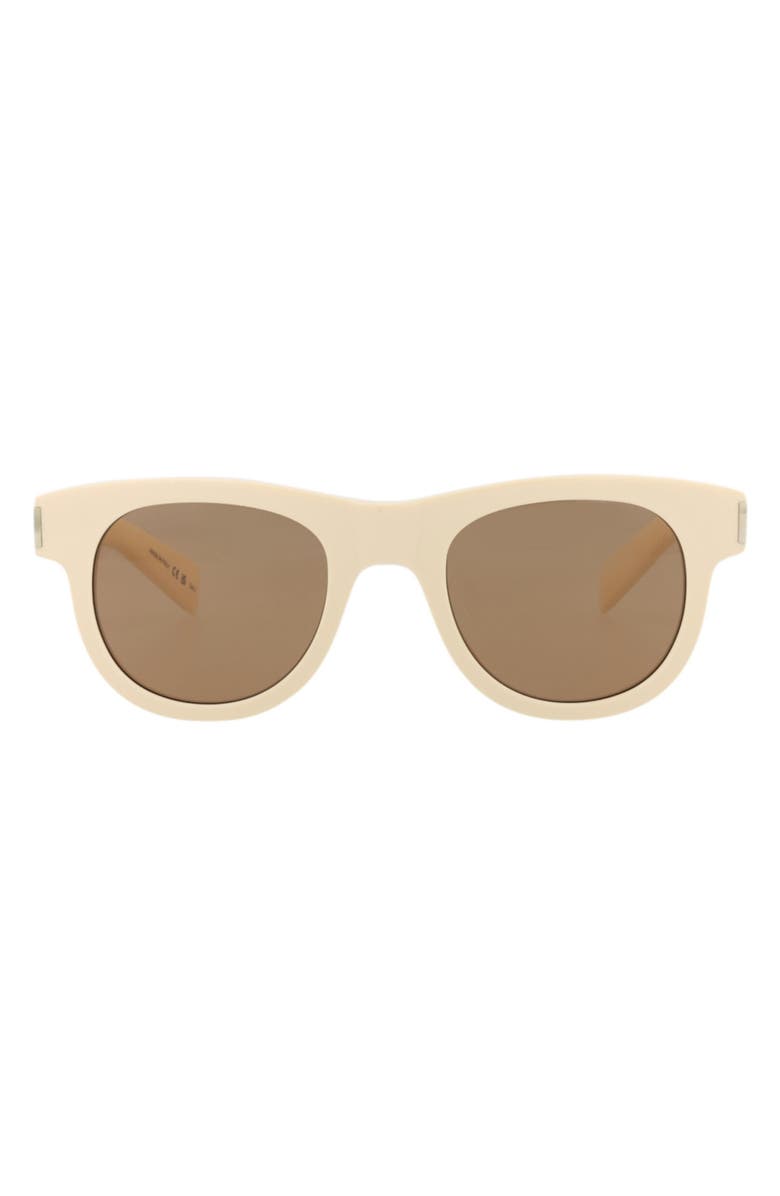 Saint Laurent 49mm Round Sunglasses, Main, color, 