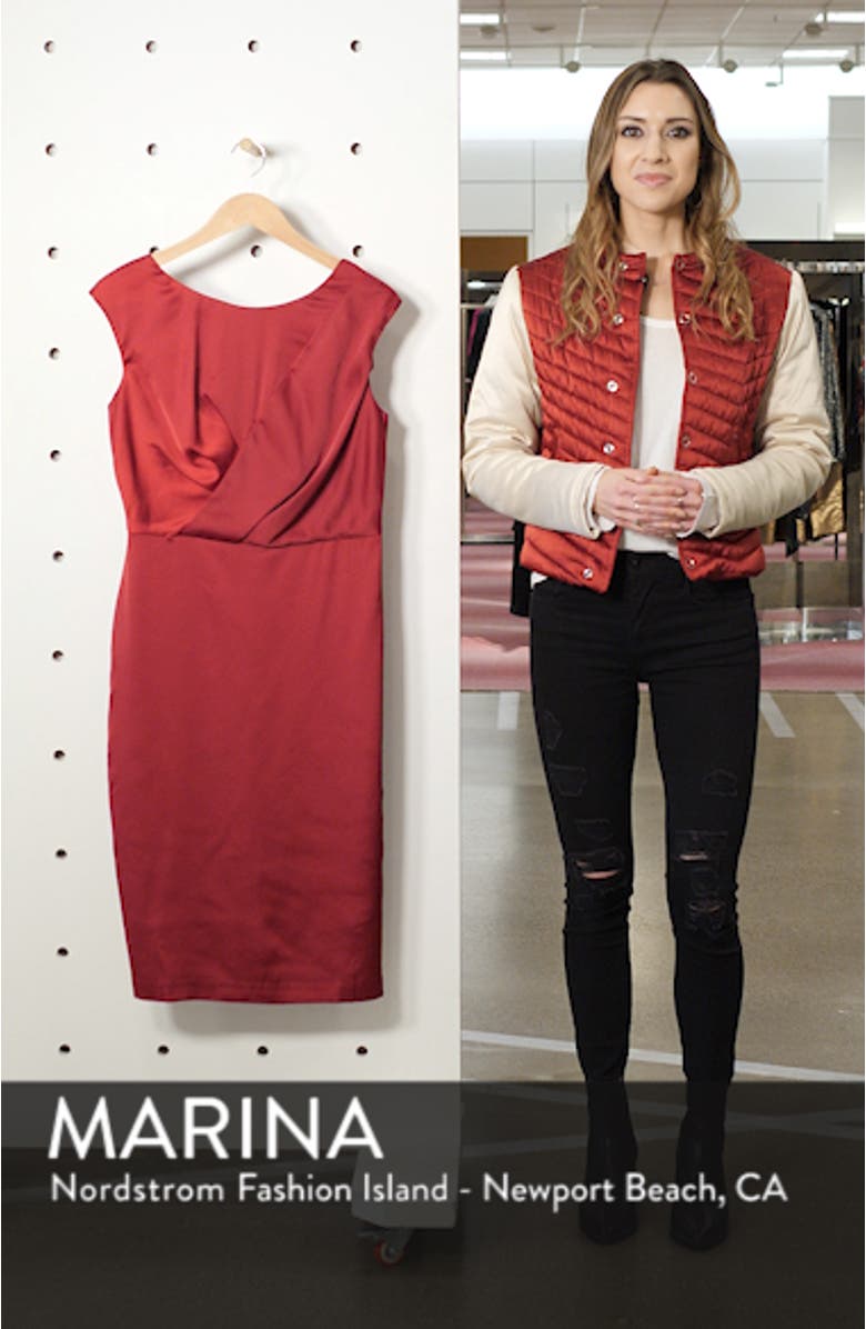 Crossover Bodice Satin Midi Dress, sales video thumbnail