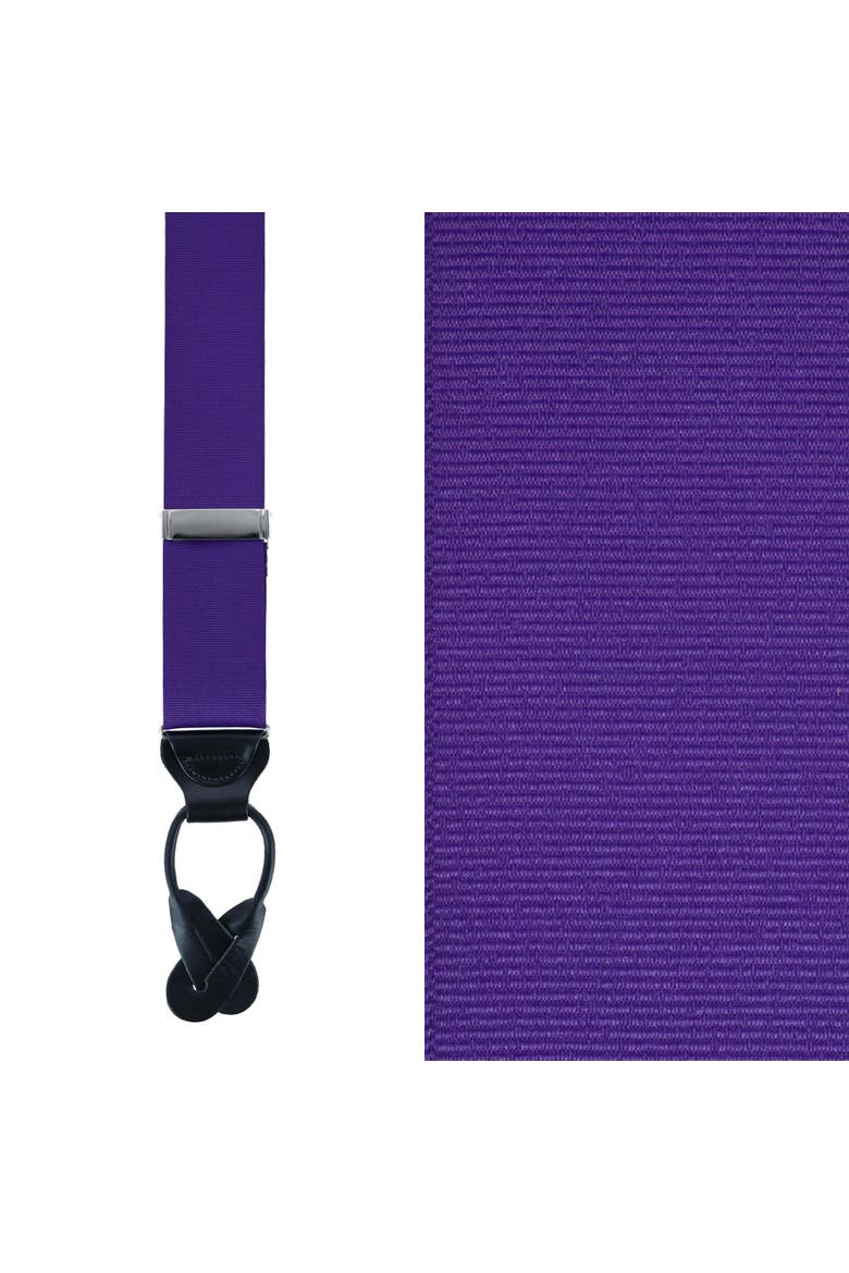 Big & Tall Phoenix Grosgrain Non Stretch Ribbon Button End Suspenders, Main, color, Purple