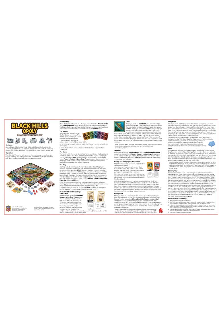 Black Hills Opoly, Alternate, color, Multicolor