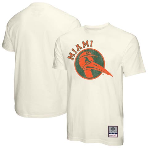 Men's Mitchell & Ness  Cream Miami Hurricanes Vintage Tone T-Shirt
