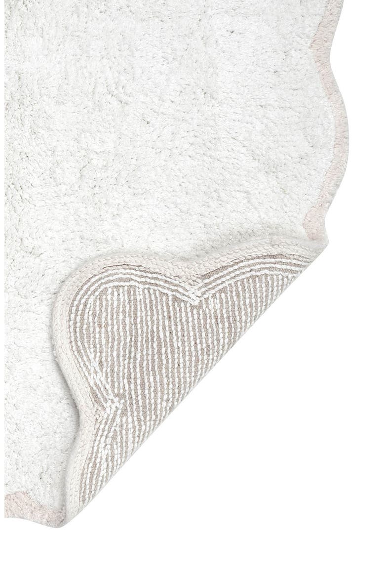 Scalloped Cotton Bath Rug, Alternate, color, WHITE