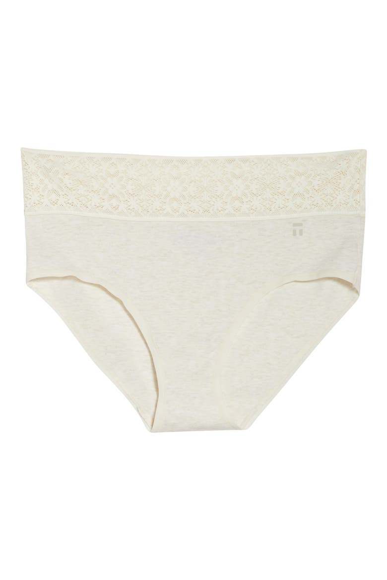 Cool Cotton Lace Briefs, Alternate, color, OATMEAL HEATHER