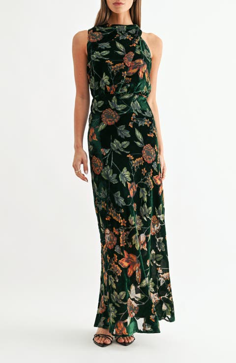 Athena Floral Burnout Maxi Dress