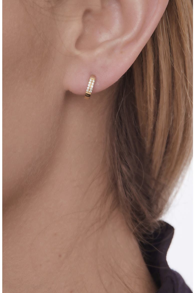 Diamond Huggie Hoop Earrings (Nordstrom Exclusive), Alternate, color, GOLD/ DIAMOND