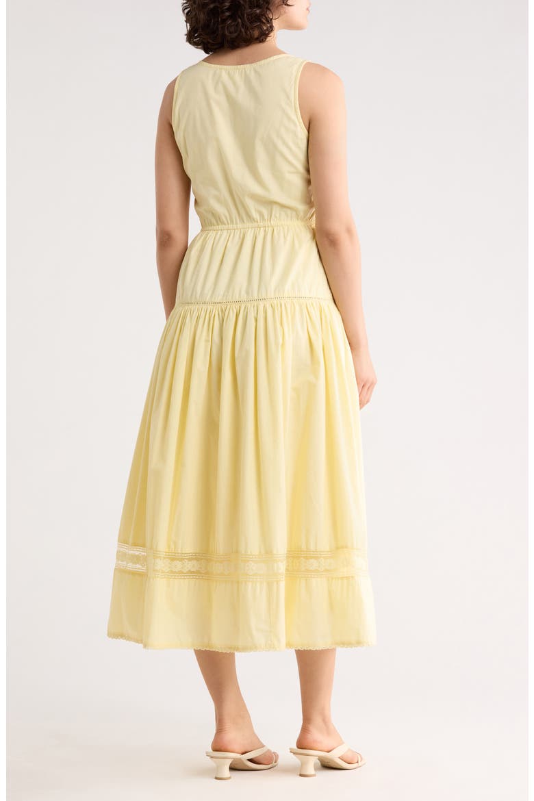 Cotton Poplin Midi Dress, Alternate, color, BUTTER