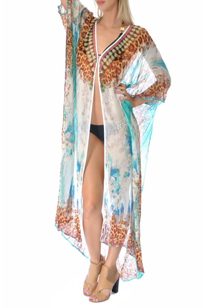 Print Cover-Up Duster, Main, color, WHITE
