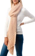 MARCUS ADLER Fringe Trim Knit Scarf
